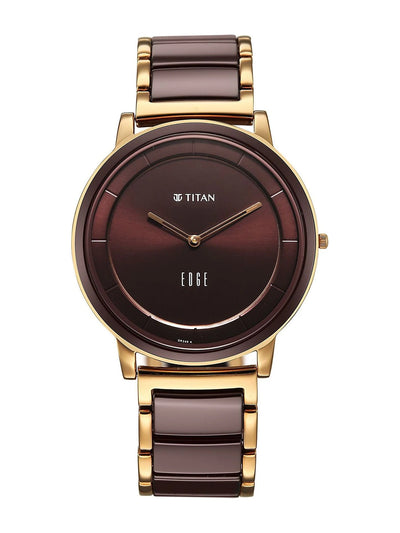 Titan Edge Melange Quartz Round Dial Watch - 1878KD08
