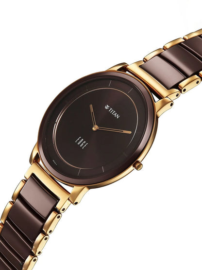 Titan Edge Melange Quartz Round Dial Watch - 1878KD08