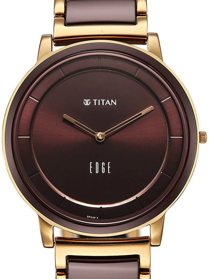 Titan Edge Melange Quartz Round Dial Watch - 1878KD08