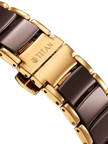 Titan Edge Melange Quartz Round Dial Watch - 1878KD08