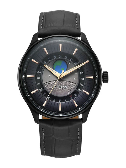 Titan Stellar Quartz Grey Round Dial Watch - 1890NL01