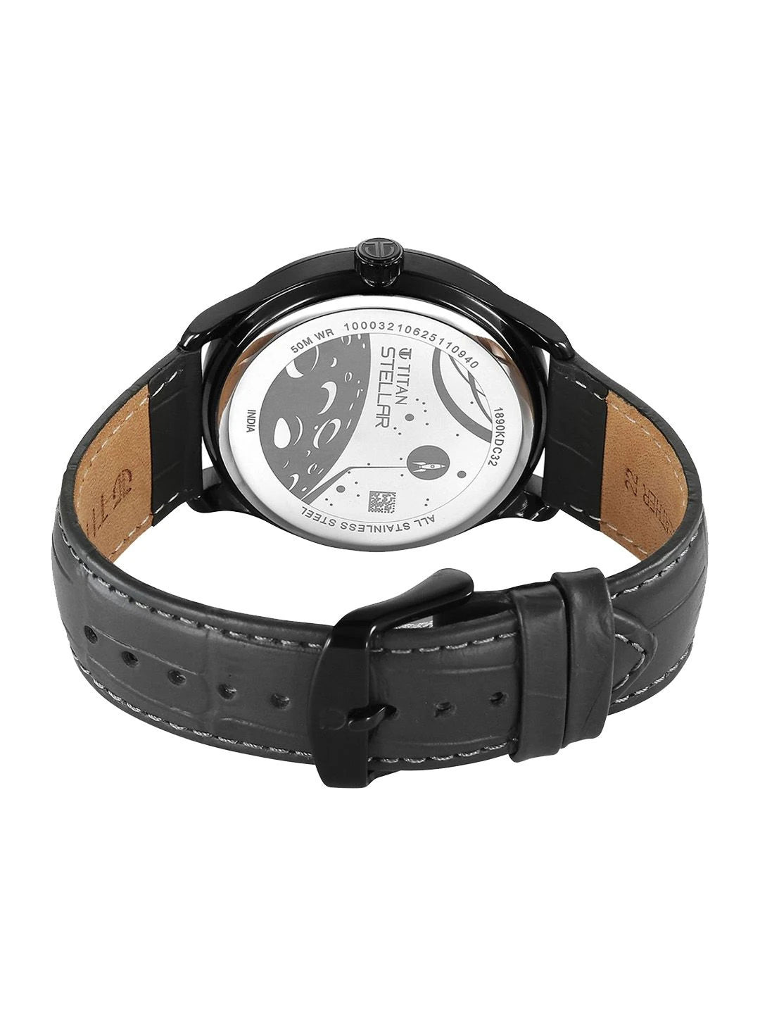 Titan Stellar Quartz Grey Round Dial Watch - 1890NL01