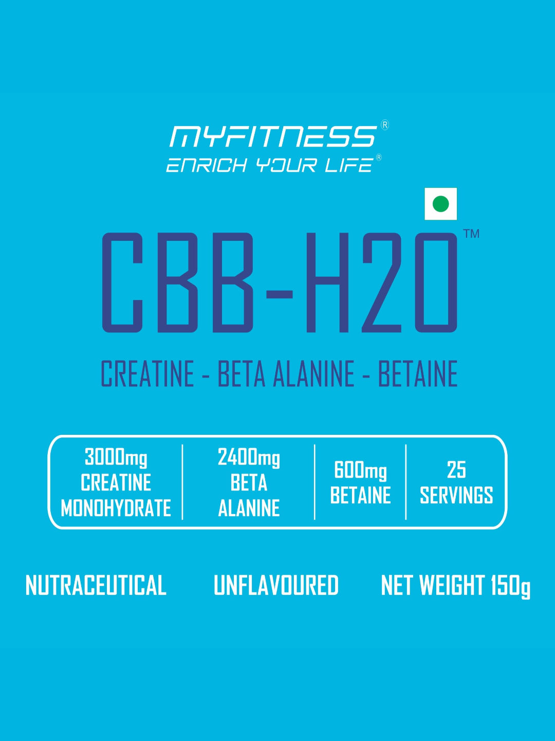 Myfitness CBB H2O Pre Workout Powder Unflavoured 150g