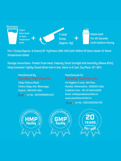 Myfitness CBB H2O Pre Workout Powder Unflavoured 150g