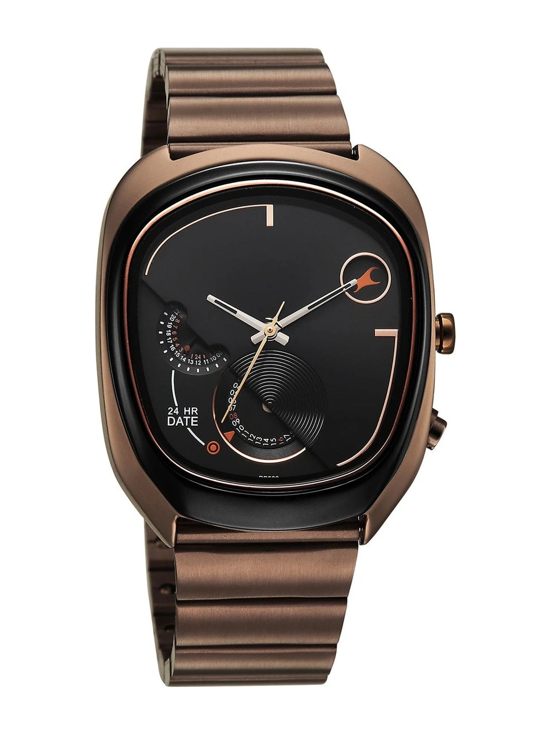 Fastrack UFO Quartz Multifunction Black Dial Stainless Steel Strap Watch - 3327KM01