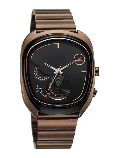 Fastrack Ufo Quartz Multifunction Black Dial Stainless Steel Strap Watch - 3327KM01