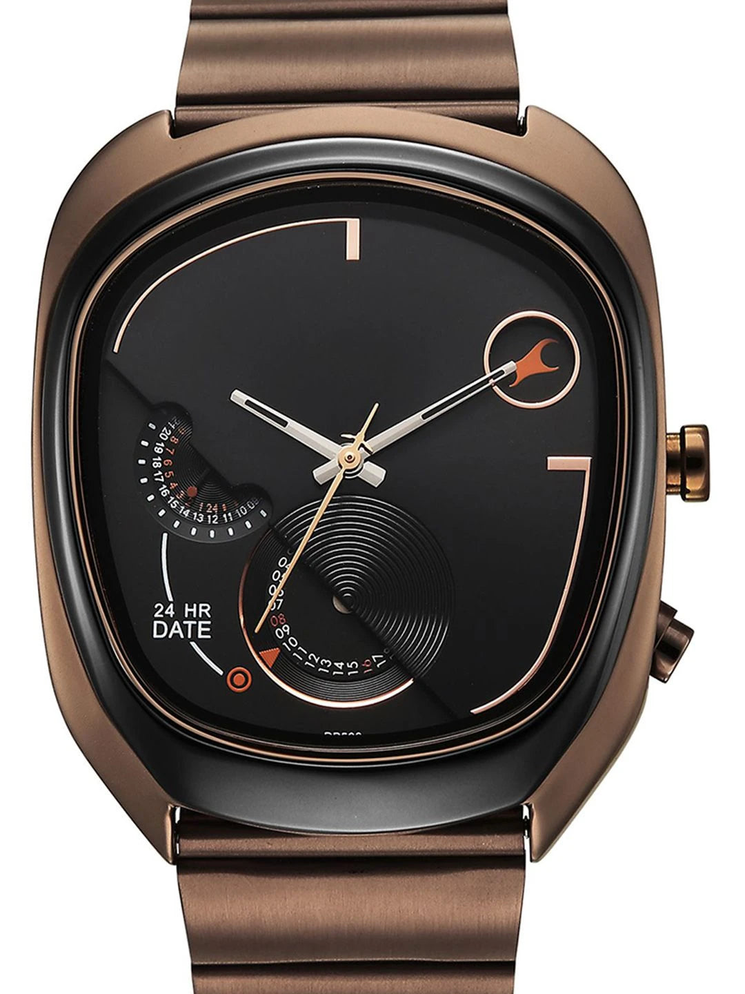 Fastrack Ufo Quartz Multifunction Black Dial Stainless Steel Strap Watch - 3327KM01