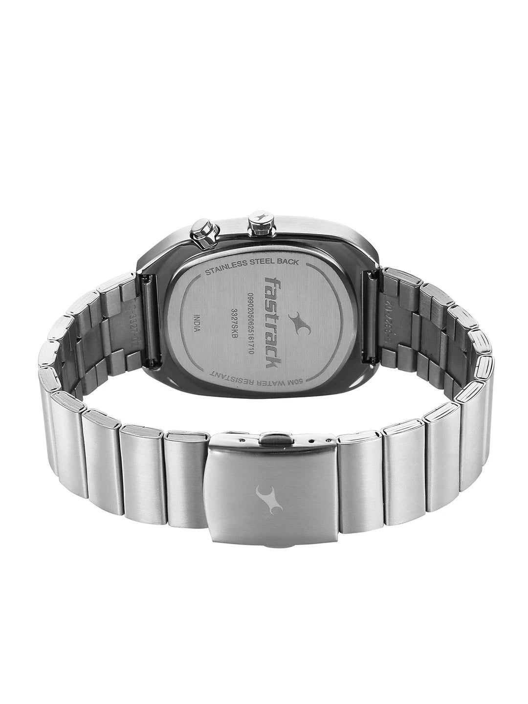 Fastrack Ufo Quartz Multifunction Green Dial Stainless Steel Strap Watch - 3327SM01