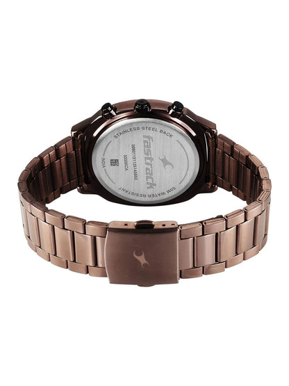 Fastrack Kronos 3 Black Dial Quartz Analog Watch - 3335KM01