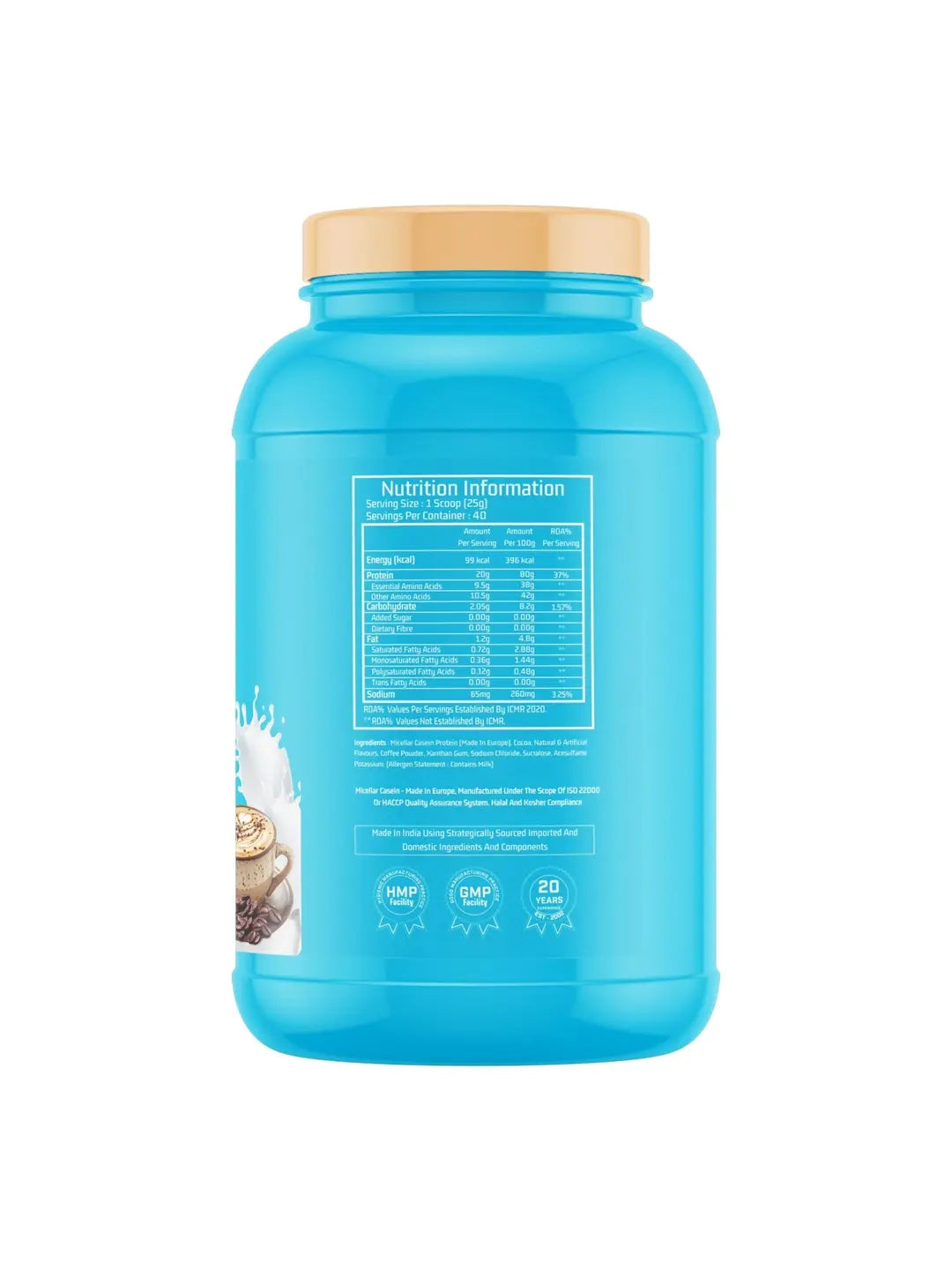 Myfitness Casein Protein Powder Cappuccino Delight 1kg