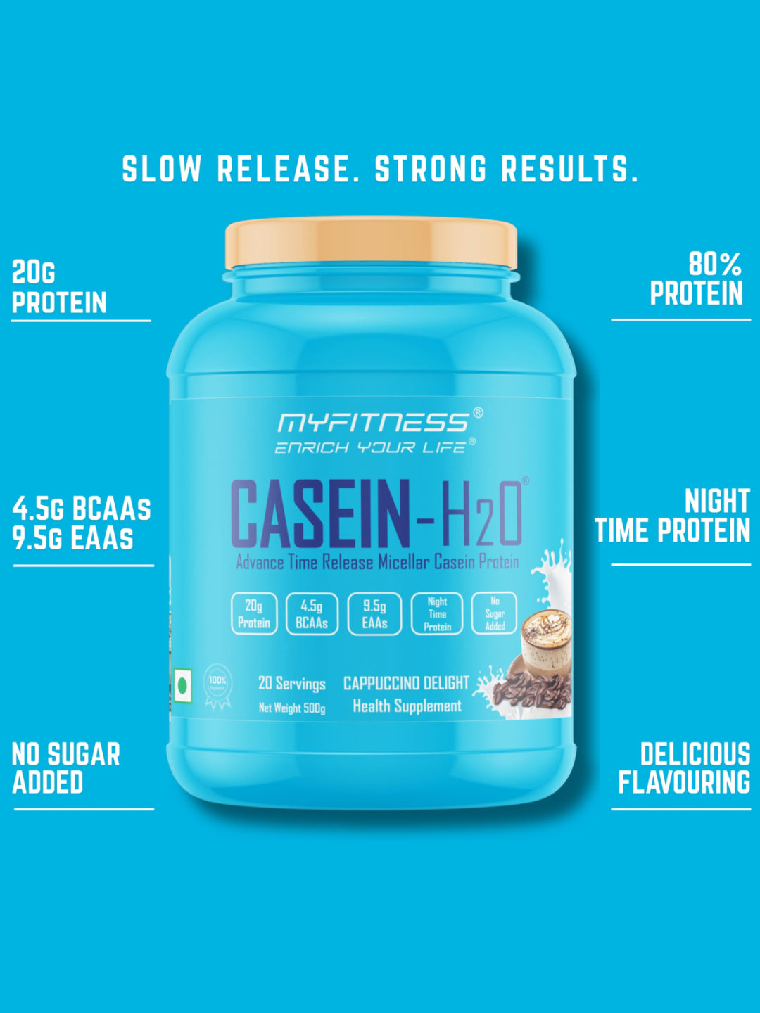 Myfitness Casein Protein Powder Cappuccino Delight 1kg