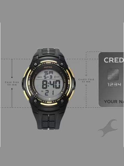Fastrack Round Black Dial Digital Watch With Polyether Strap  - 38128PP02W
