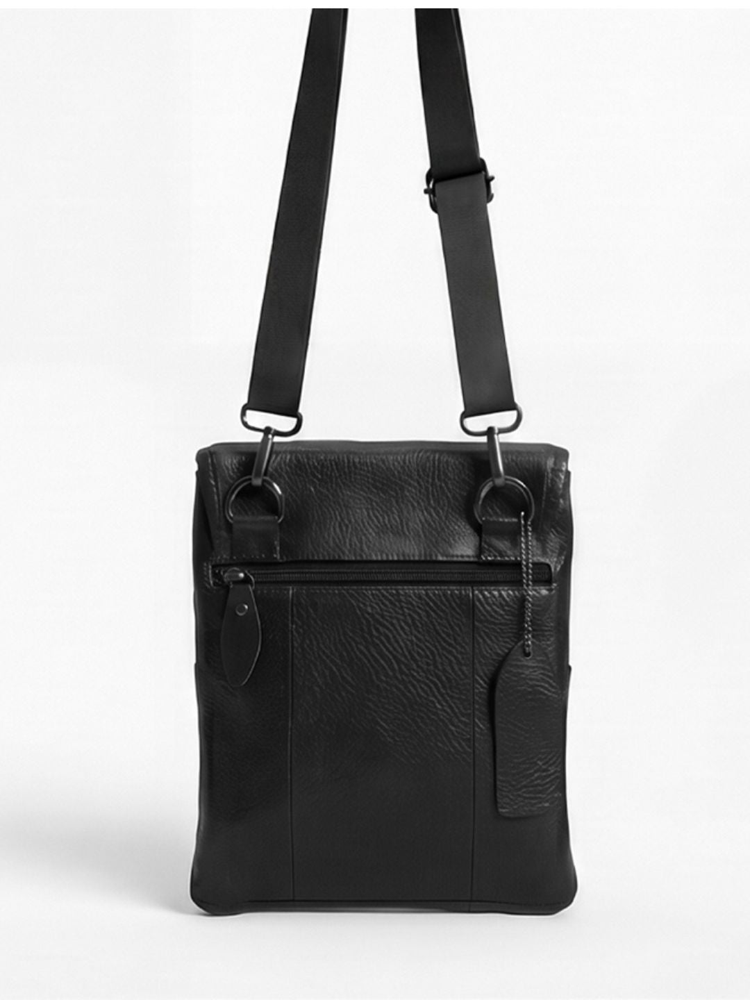 Powerlook Black Leather Crossbody Bag