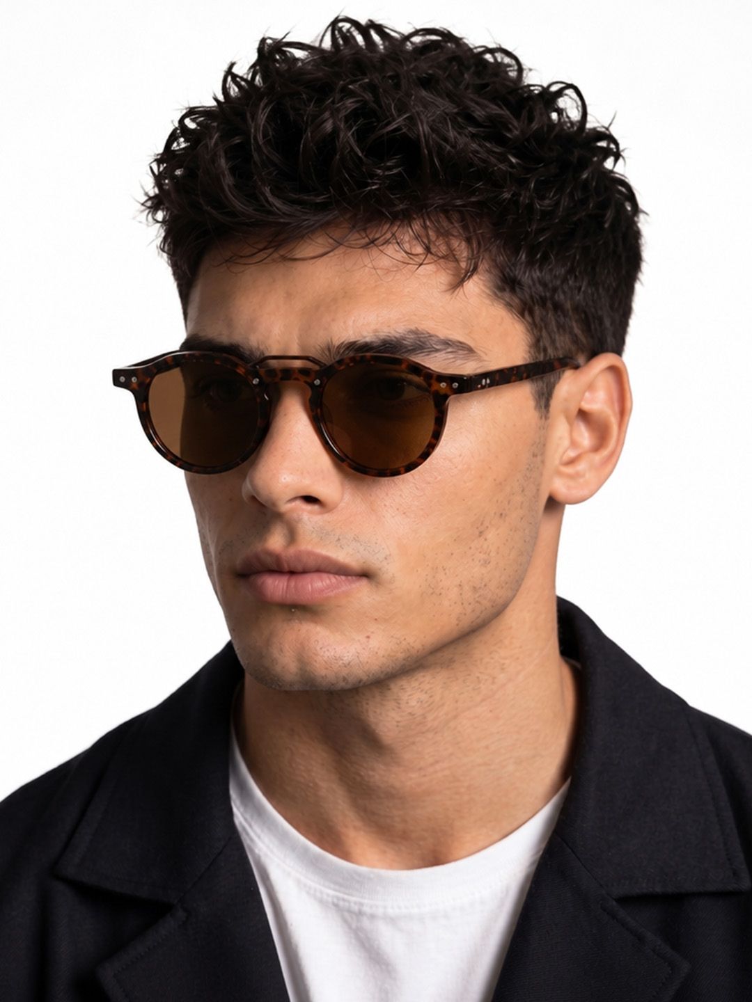 Powerlook Brown Round Sunglasses