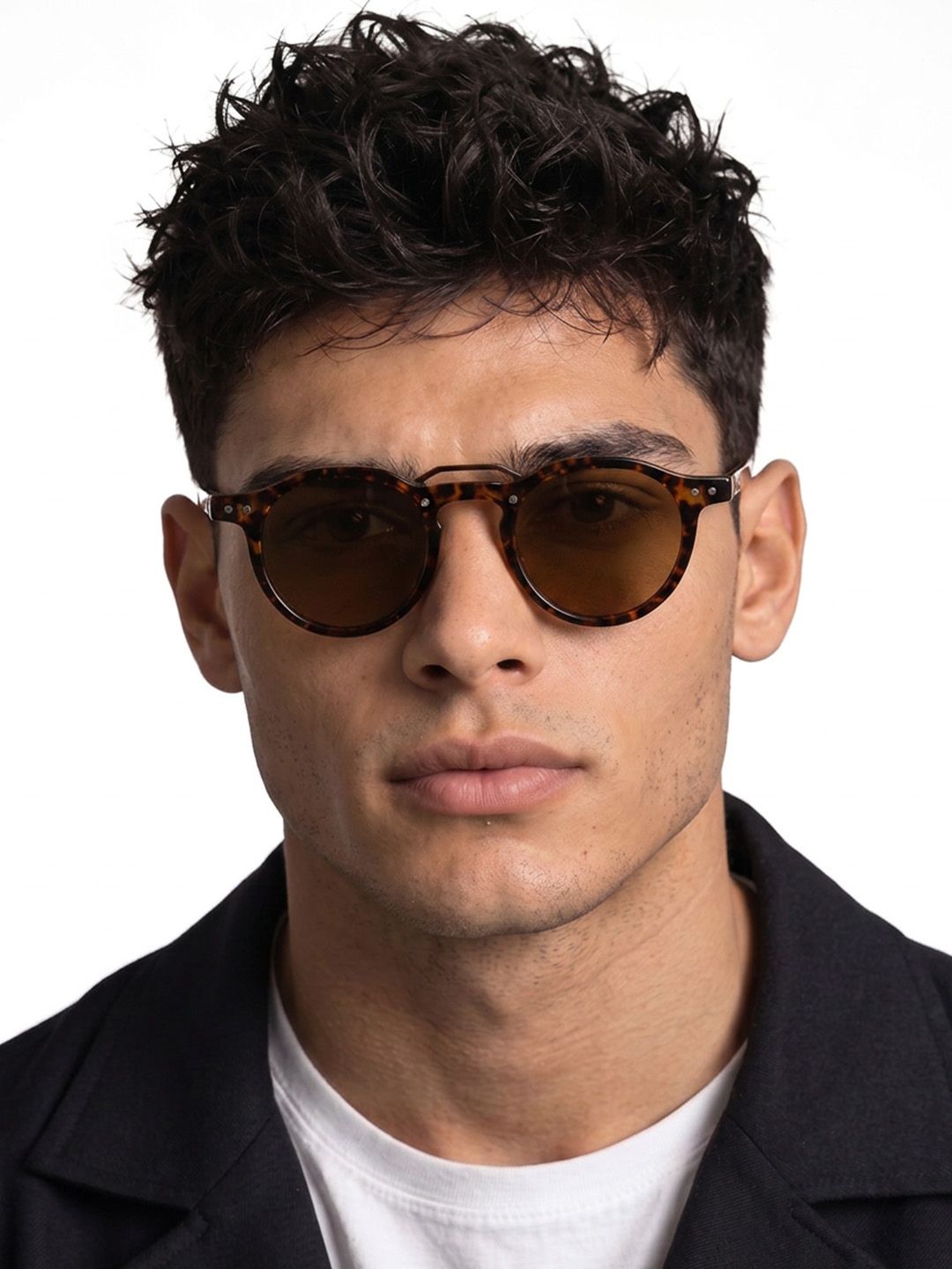 Powerlook Brown Round Sunglasses