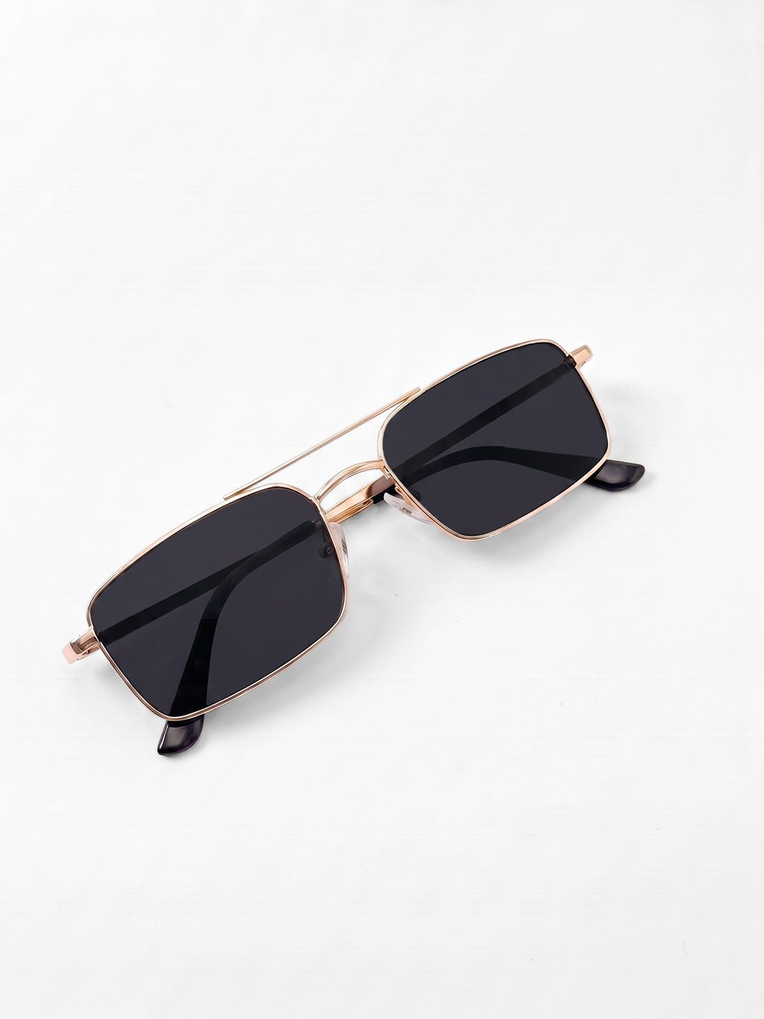 Powerlook Gold Rectangle Sunglasses