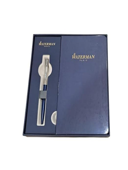 Waterman Allure Deluxe Blue Ballpoint Pen Medium Nib with Notebook