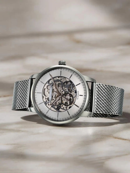 Titan Round Silver Dial Analog Watch With Metal Strap - 90110QM02