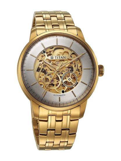Titan Round Silver Dial Analog Watch - 90110YM01
