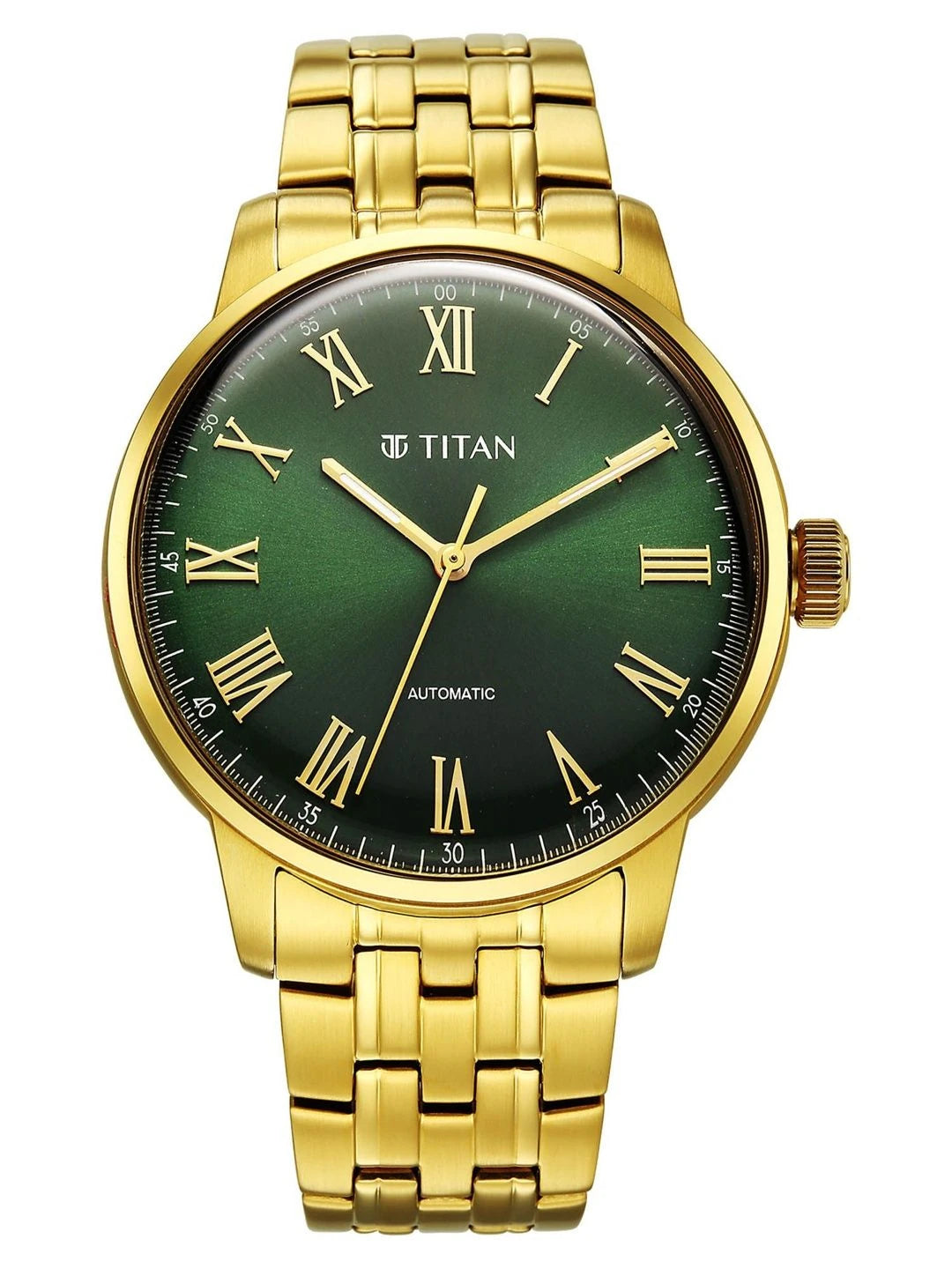 Titan Aurelian Concealed Automatic Analog Green Dial Watch - 90110YM02