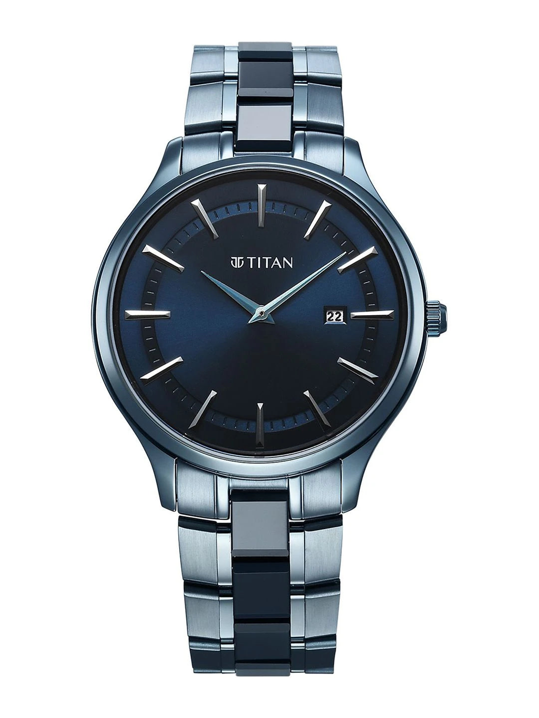 Titan Dial & Stainless Steel Bracelet Style Straps Analogue Watch - 90142QD01