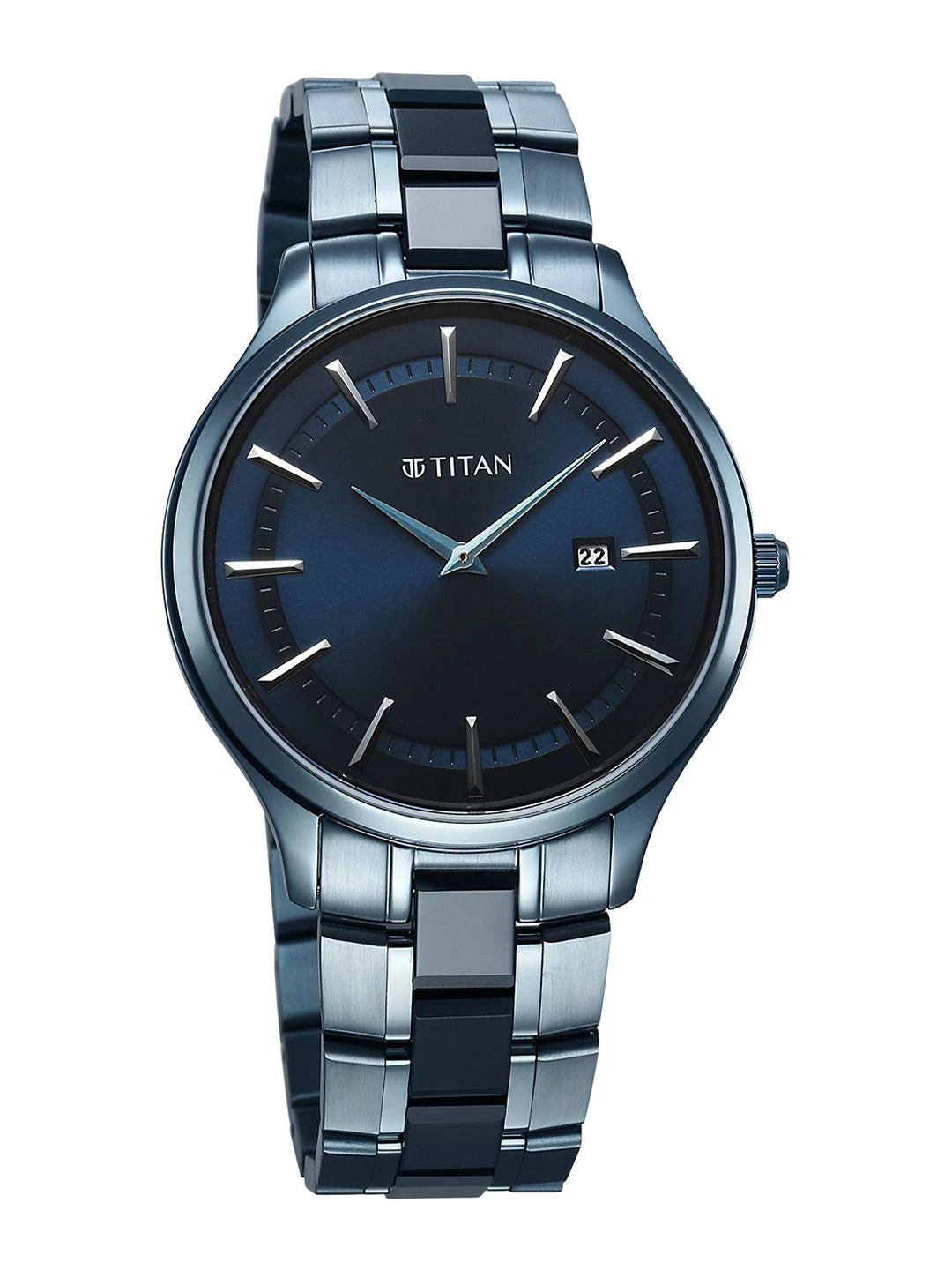 Titan Dial & Stainless Steel Bracelet Style Straps Analogue Watch - 90142QD01