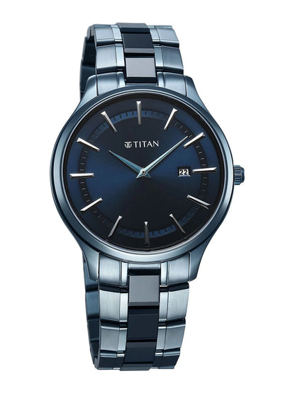 Titan Dial & Stainless Steel Bracelet Style Straps Analogue Watch - 90142QD01