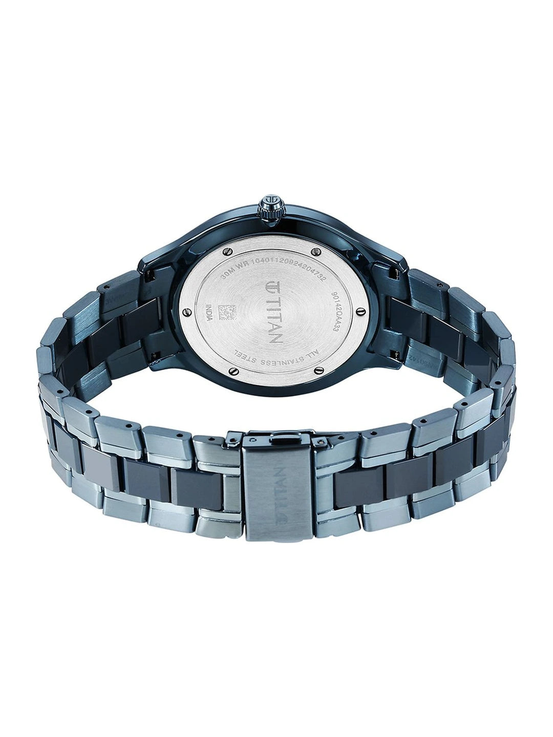 Titan Dial & Stainless Steel Bracelet Style Strap Analogue Watch - 90142QD01