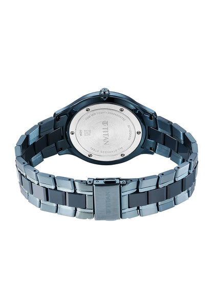 Titan Dial & Stainless Steel Bracelet Style Straps Analogue Watch - 90142QD01