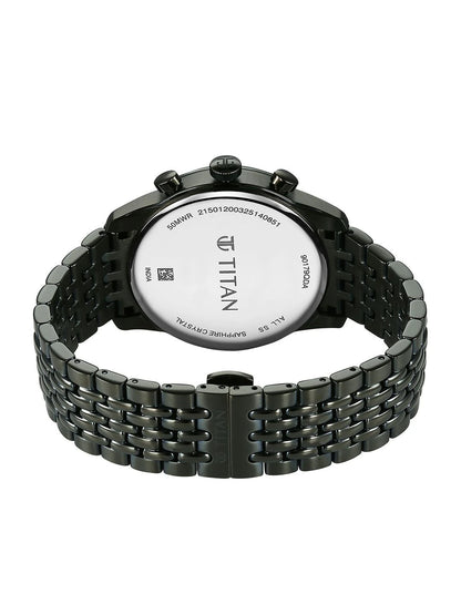 Titan Classique Micromotors Quartz Round Dial Analog Watch - 90179QM01