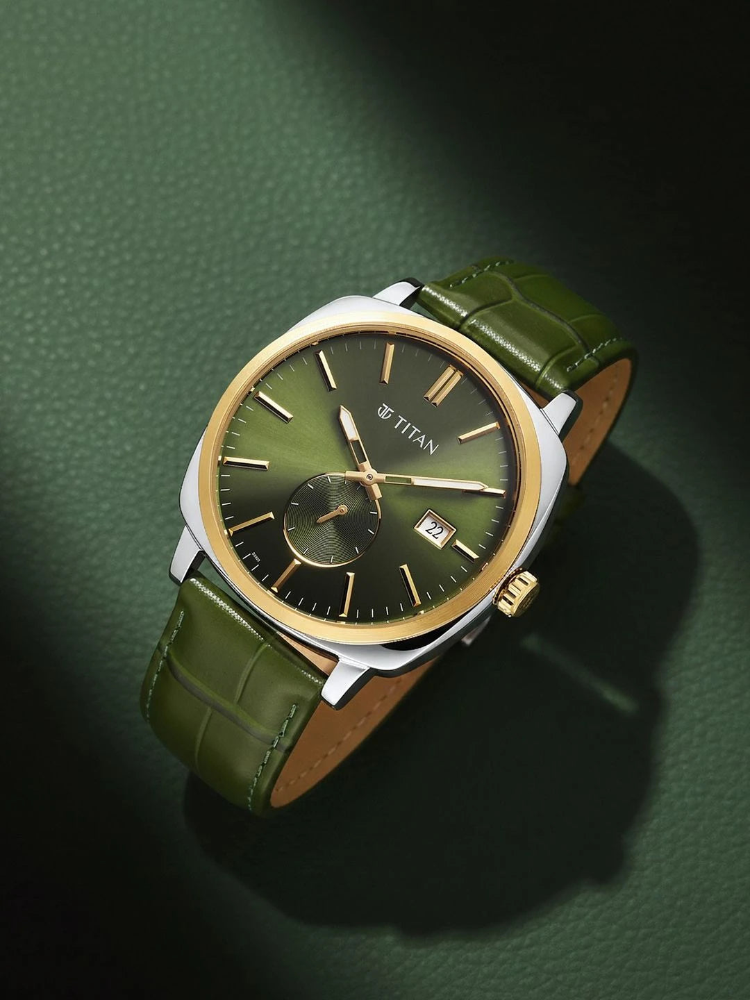 Titan Classique Suave 2.0 Analog Green Dial Watch - 90189BL01