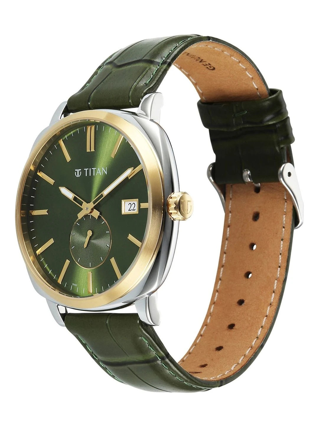 Titan Classique Suave 2.0 Analog Green Dial Watch - 90189BL01