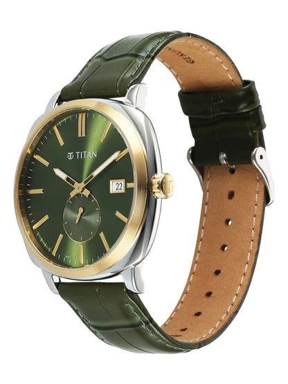 Titan Classique Suave 2.0 Analog Green Dial Watch - 90189BL01