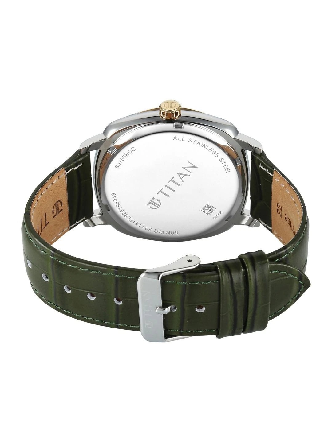 Titan Classique Suave 2.0 Analog Green Dial Watch - 90189BL01