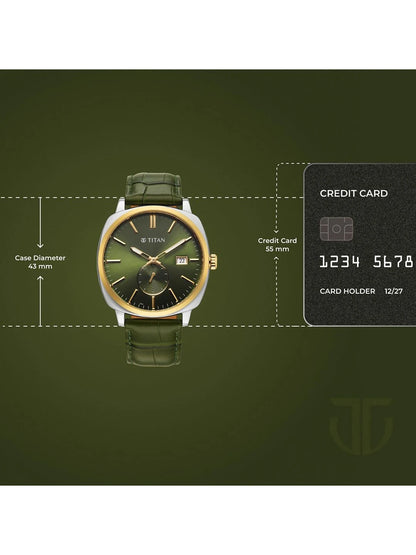 Titan Classique Suave 2.0 Analog Green Dial Watch - 90189BL01
