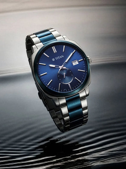 Titan Classique Suave 2.0 Analog Blue Dial Watch - 90189KM01