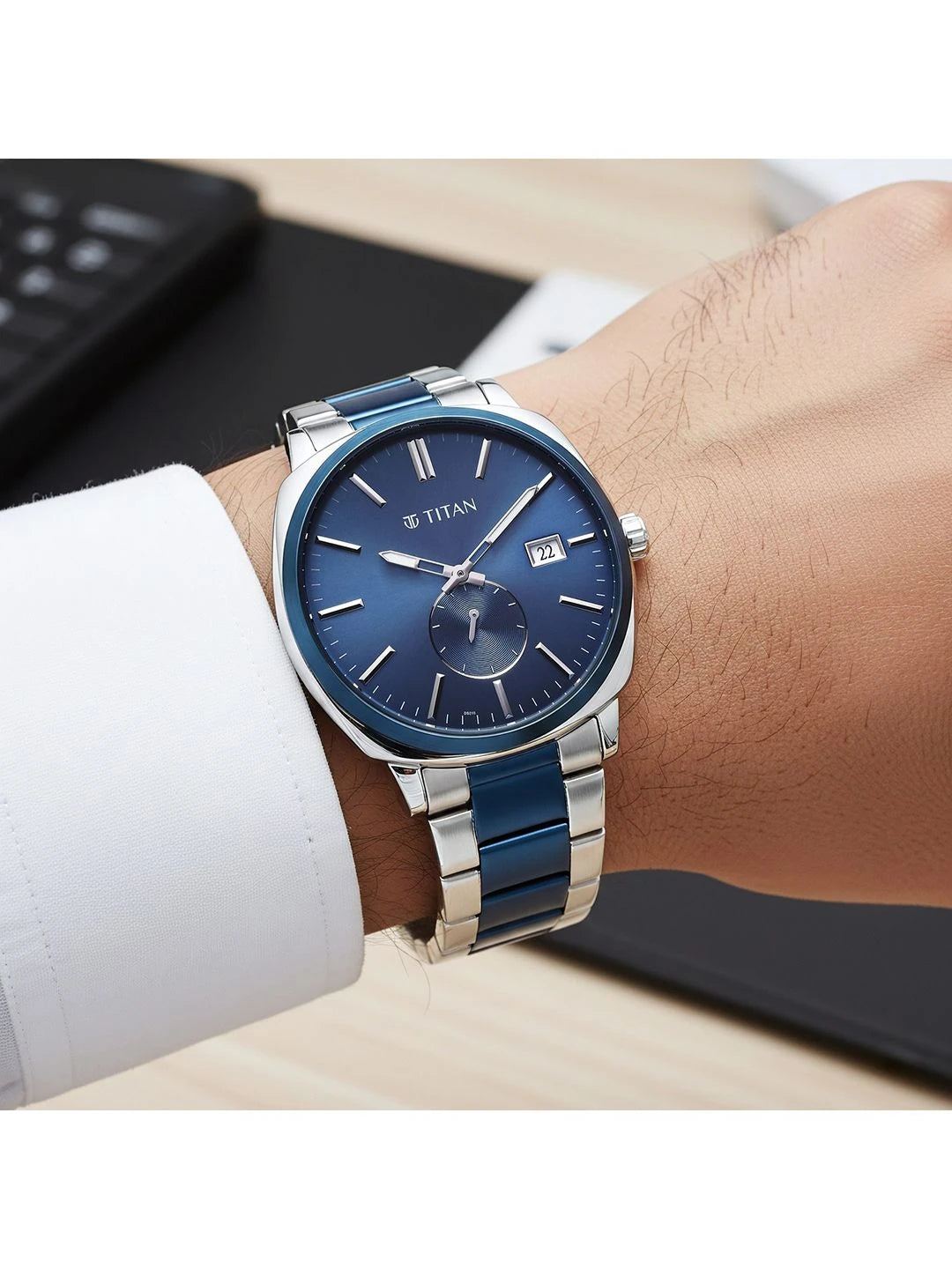 Titan Classique Suave 2.0 Analog Blue Dial Watch - 90189KM01