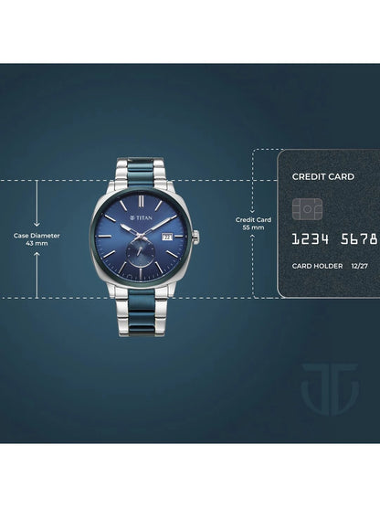 Titan Classique Suave 2.0 Analog Blue Dial Watch - 90189KM01