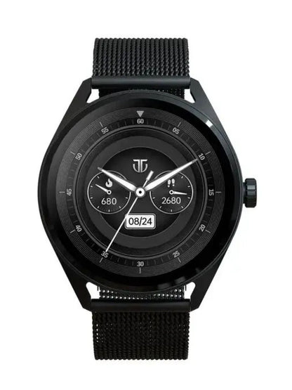 Titan Crest With 3.63 Cm Amoled Display With Aod, Functional Crown, Bt Calling Smartwatch With Black Mesh Strap