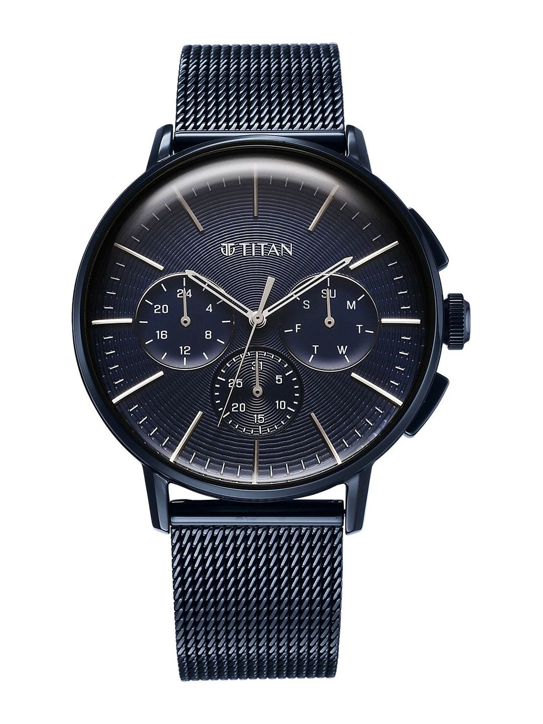 Titan Dial & Stainless Steel Bracelet Style Straps Analogue Watch - 90200QM01