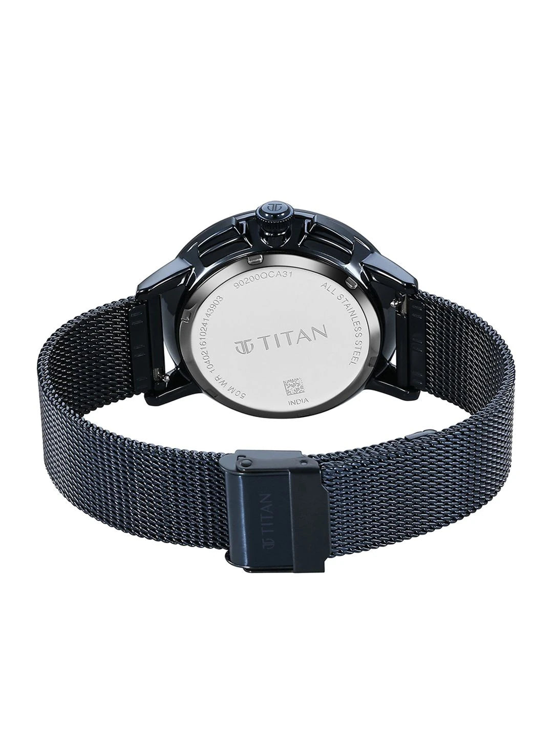 Titan Dial & Stainless Steel Bracelet Style Straps Analogue Watch - 90200QM01
