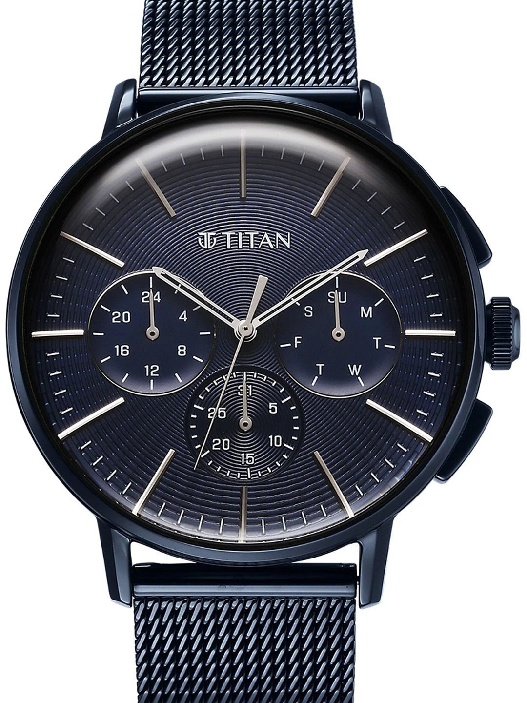 Titan Dial & Stainless Steel Bracelet Style Straps Analogue Watch - 90200QM01