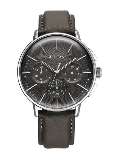 Titan Dial & Stainless Steel Strap Analogue Watch - 90200SL02