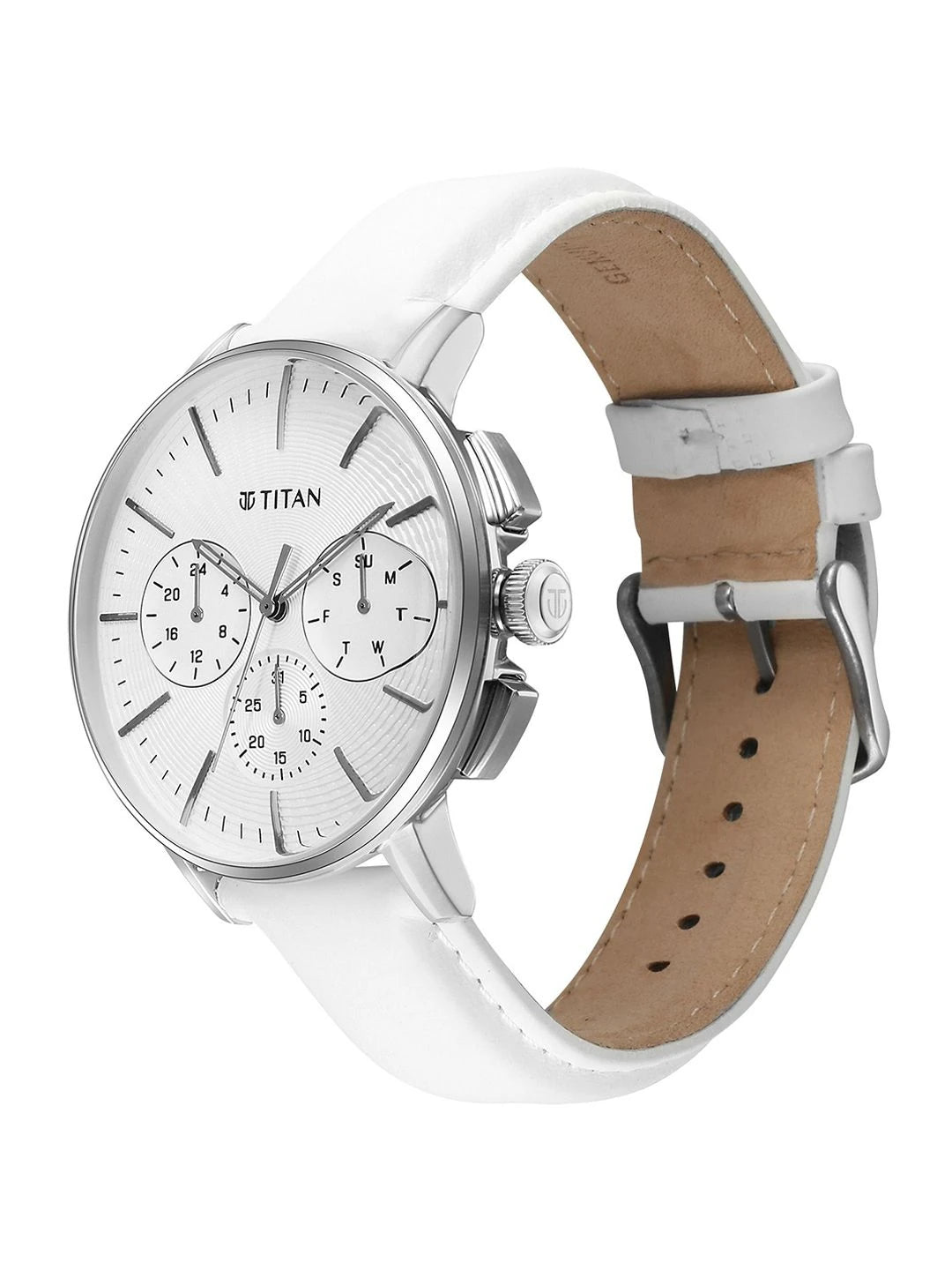 Titan Embellished Dial & Stainless Steel Bracelet Style Straps Analogue Watch - 90200SL04