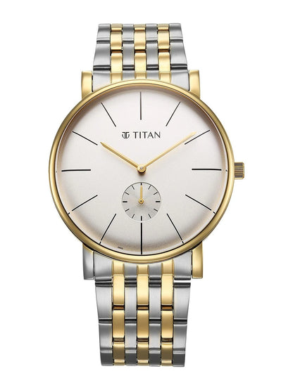 Titan Elegance Round Dial Quartz Stainless Steel Watch - 90203BM01