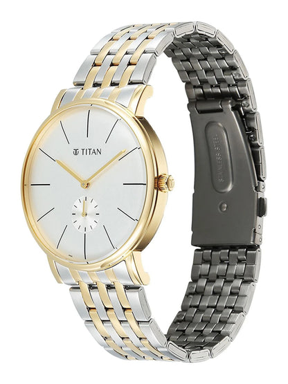 Titan Elegance Round Dial Quartz Stainless Steel Watch - 90203BM01