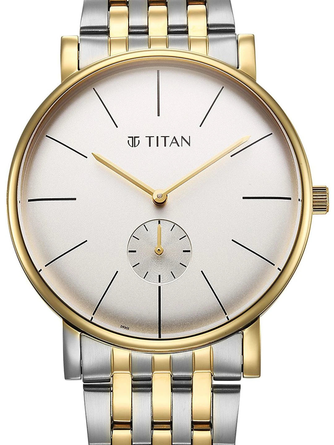 Titan Elegance Round Dial Quartz Stainless Steel Watch - 90203BM01