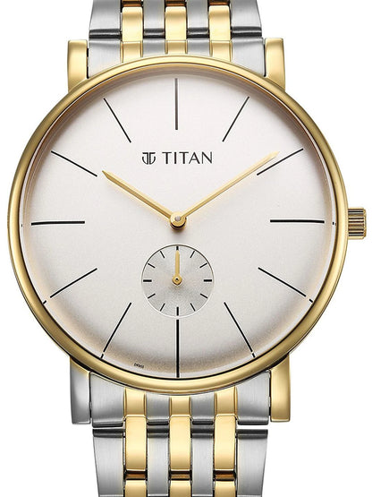 Titan Elegance Round Dial Quartz Stainless Steel Watch - 90203BM01