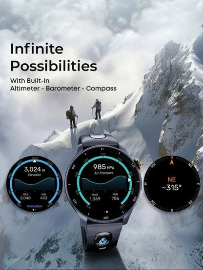 Titan Celestor Advanced Gps & Barometer 3.6 Cm Amoled Display With Aod, Piezoelectric Functional Crown Black Eclipse.