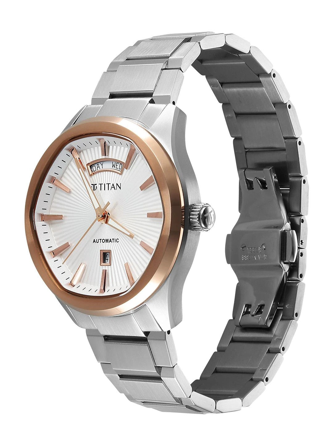 Titan Dial & Leather Bracelet Style Straps Analogue Automatic Watch - 90209KM01